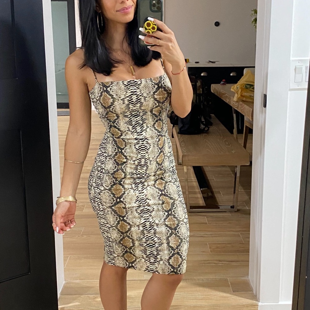Snake Print Bodycon Dress